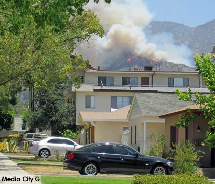 Photo: FLLewis/Media City G --Smoke and fire of the Glendale Fire June 22, 2014