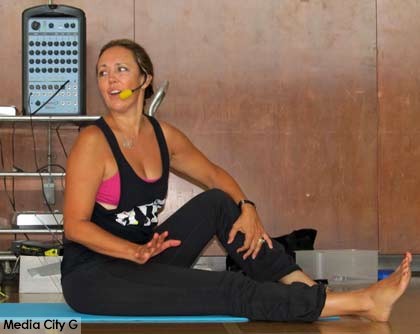 Photo: FLLewis/ Media City G -- Exercise guru Michelle Wilson in Pilates class Verdugo Recreation Center Burbank August 6, 2014