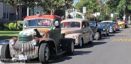 Photo: FLLewis/Media City G -- A string of vintage vehicles at John Burroughs High in Burbank August 16, 2014
