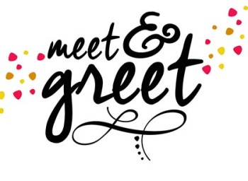 meet and greet black and white clipart with color