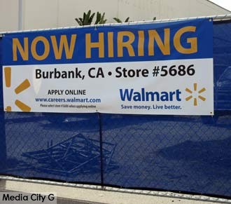Photo: FLLewis / Media City G -- Sign advertises the search for new hires at the Burbank Walmart location April 6, 2016