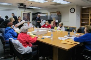 Photo: FLLewis/Media City G --Volunteers sort the ballots for the Primary Nominating Election at City Hall in Burbank February 22, 2011