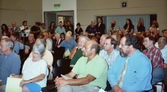 Photo: FLLewis/ Media City G -- A big turnout for the Burbank Police Commission's first public forum on Wednesday, August 18, 2010 in the Community Services Building 