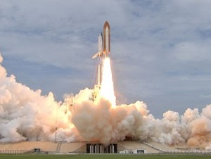 Photo: NASA -- Space shuttle Atlantis blasted off into space from the Kennedy Space Center in Florida July 8, 2011