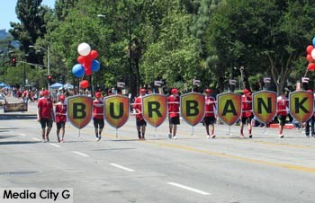 Photo: FLLewis / Media City G -- Giant Burbank letters helped lead off Burbank on Parade April 23, 2016