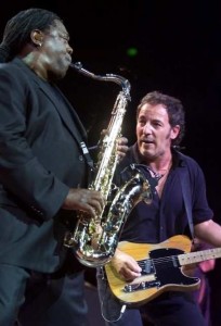 Photo: Kevin P. Casey/Los Angeles Times -- Sax man Clarence Clemons joined Bruce Springsteen for a tour stop on the E Street Band tour in Anaheim 2010