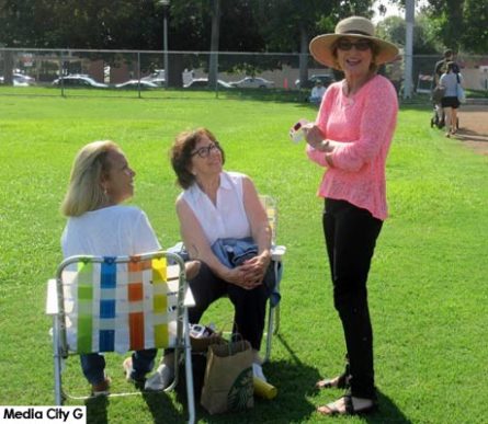 Photo: FLLewis / Media City G -- Council Member Sharon Springer chatted with eclipse watchers at George Izay Park Burbank August 21, 2017