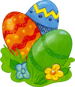 Easter eggs in the grass clipart 