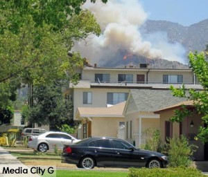 Photo: FLLewis/Media City G --Smoke and fire of the Glendale Fire June 22, 2014