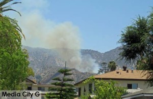 Photo: FLLewis/Media City G -- Fire breaks out in the Glendale hills June 22, 2014