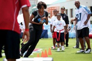 Photo: Samantha Appleton/White House --First Lady Michelle Obama participates in a "Let's Move" event in New Orleans, Wednesday, September 8, 2010