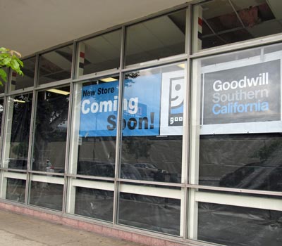 Photo: FLLewis-Media City G -- Goodwill coming soon sign goes up at 3226 West Magnolia Blvd. Burbank May 6, 2019