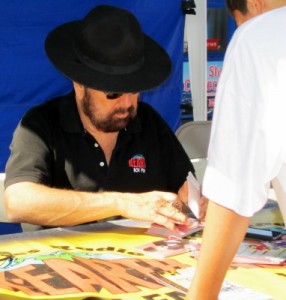 Photo: FLLewis/Media City G -- Popular radio personality "Shotgun" Tom Kelly of K-Earth 101 signed autographs and chatted with fans at Be-Boppin' in the Park in the Magnolia Park District of Burbank August 20, 2011