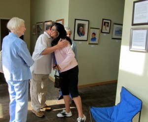 Photo: FLLewis/Media City G -- Ex-Burbank Mayor/Council Member Marsha Ramos gets a warm greeting at an art show and reception in Glendale March 12, 2011