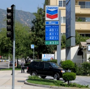Photo: FLLewis/Media City G -- Chevron station at Glenoaks Boulevard and Olive Avenue in Burbank selling self-serve regular for $4.01 per gallon on March 18, 2011