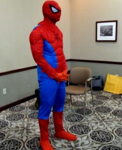 Photo: FLLewis/Media City G -- Spider-Man made a brief appearance at the Buena Vista Library in Burbank March 22, 2011 
