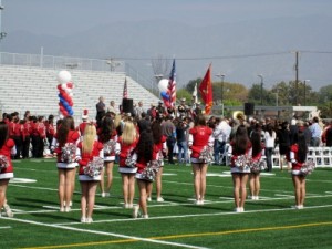Photo: FLLewis/Media City G -- Plenty of pomp and pageantry at the dedication of the renovated $12-million plus Memorial Field project at John Burroughs High School in Burbank February 25, 2012 