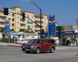 Photo: FLLewis/Media City G -- Chevron gas station at Glenoaks Boulevard and Olive Avenue in Burbank April 12, 2011