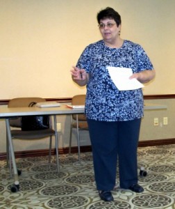 Photo: FLLewis/Media City G -- Author Sue Ann Jaffarian makes a point about hooking an agent during a writer's workshop at the Buena Vista library in Burbank September 17, 2011