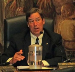 Photo: FLLewis/Media City G -- Mayor Dave Golonski at the city council meeting in Burbank, March 19, 2013