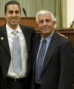 Photo courtesy Asm. Mike Gatto's Office: Mike Gatto and father, Joseph, at his first term swearing in ceremony June 10, 2010