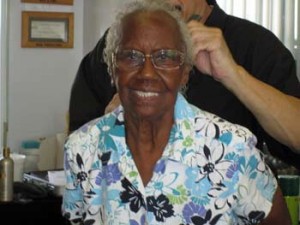 Photo: FLLewis/Media City G -- Mildred Lee 91-year-old retiree and former Southland aerospace worker got a hairdo from stylist Rick King at Hair Production salon in Inglewood September 21, 2012