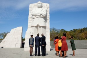 Photo: Chuck Kennedy/White House -- President Obama and the First Family viewed the MLK National Memorial before the official dedication in Washington DC October 16, 2011