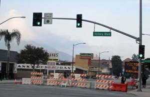 Photo: FLLewis/Media City G -- Olive Avenue blocked off from Victory Boulevard to Buena Vista Street for Burbank on Parade April 6, 2013