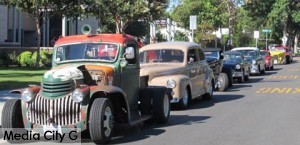 Photo: FLLewis/Media City G -- A string of vintage vehicles at John Burroughs High in Burbank August 16, 2014