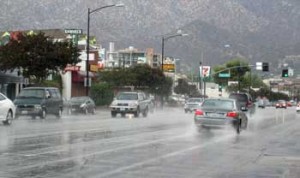Photo:FLLewis/Media City G -- First fall storm of the season slows traffic on West Olive Avenue in Burbank October 11, 2012 