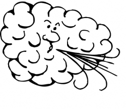 Cloud blowing strong winds clip art