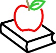 Apple and book clip art