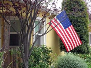 Photo: FLLewis/Media City G -- Stars and stripes flying on Memorial Day weekend at a home at Keystone Street and Clark Avenue in Burbank May 25, 2013