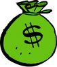 clip art gree money bag with dollar sign on it