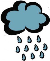 clip art of rain drops falling from a blue/black cloud