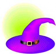clip art of a witch hat with a glow